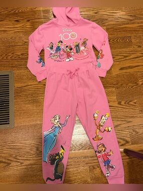 Disney 100 Pink Princess & Character Sweatsuit for Kids